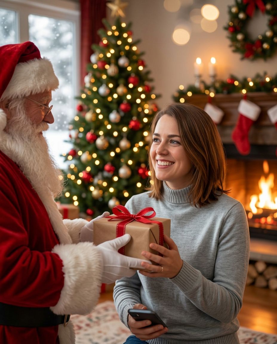 A Santa moment scene generated from a real photo